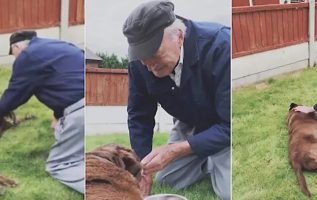 90-Year-Old Neighbor Comes To Say His Goodbye To Dying Dog