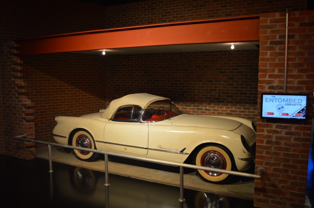 Richard Sampson's 1954 Corvette on display at the National Corvette Museum.
